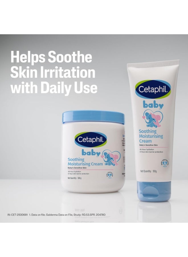 Cetaphil Baby Soothing Moisturising Cream 566 g for Newborns & Babies | 48H Hydration & 8H Skin Barrier Protection | With Glycerin, Sunflower Seed Oil & Sweet Almond Oil | Gentle Face & Body Moisturiser - Image 3